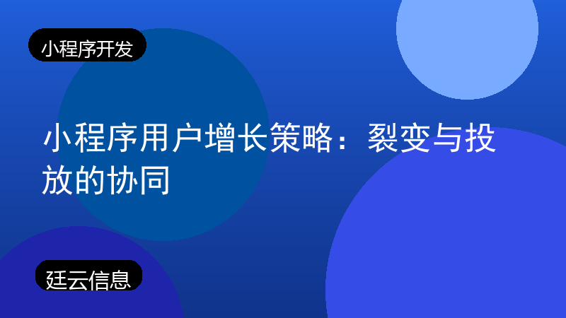 小程序用户增长策略:裂变与投放的协同