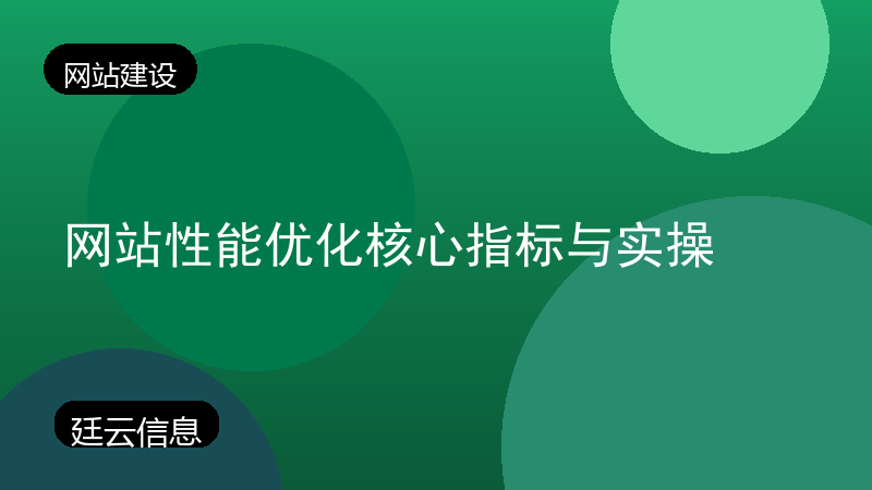 网站性能优化核心指标与实操