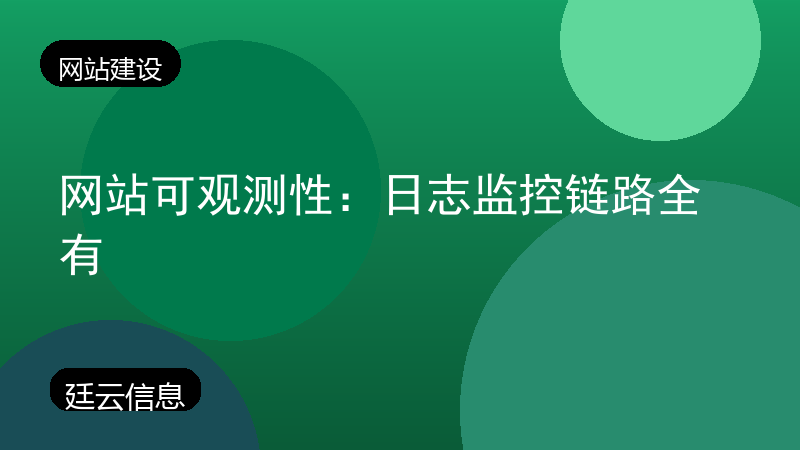 网站可观测性:日志监控链路全有