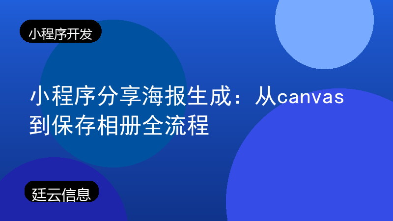 小程序分享海报生成：从canvas到保存相册全流程